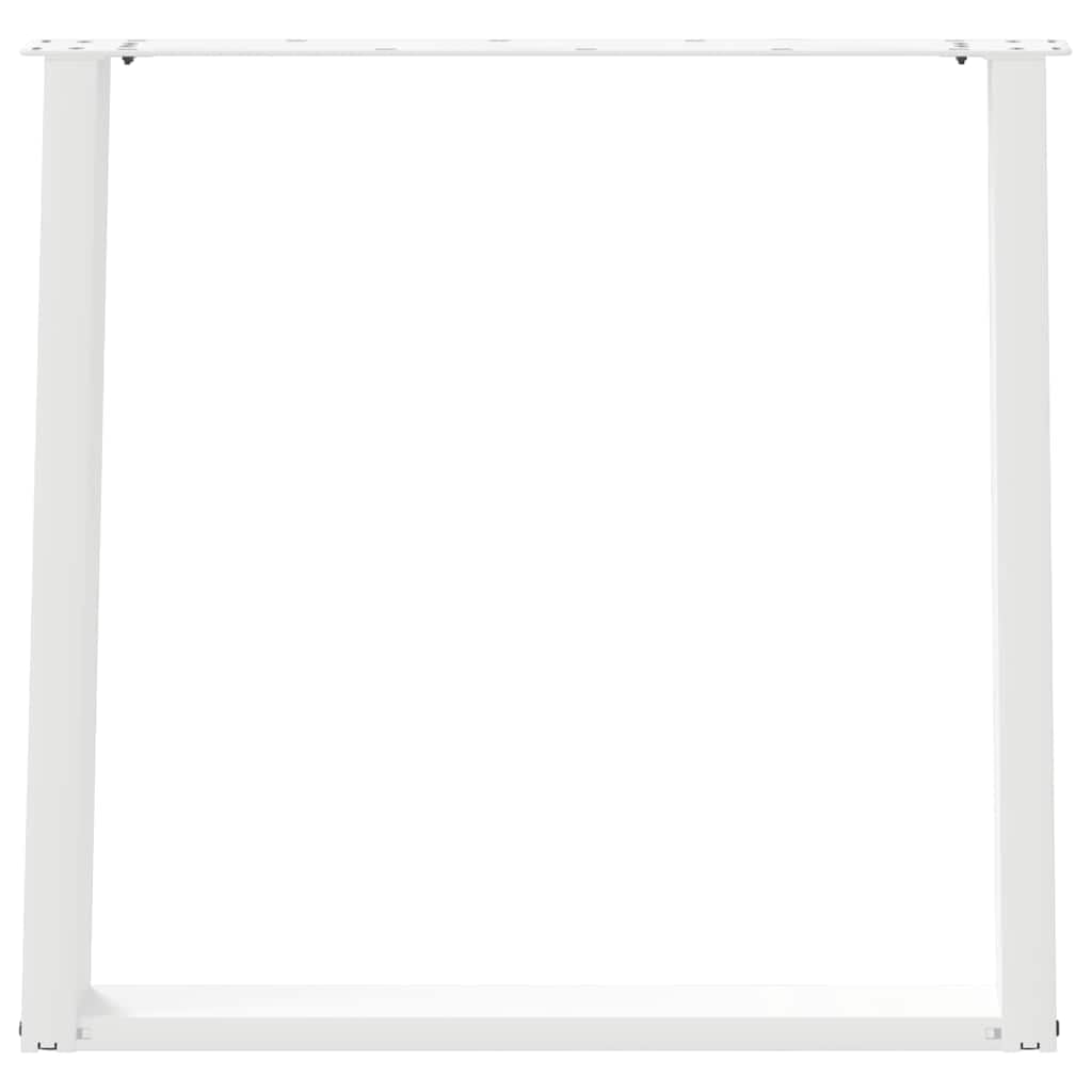 Gambe da tavolo in metallo a forma di U, 2 pezzi, bianco, 80 x 72-73 cm, in acciaio, con piedini di livellamento regolabili