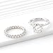 Dsnyu Womens Wedding Bands White Gold, Eternity Ring 9K White Gold 2 Bands Set with 3ct Round Moissanite Fashion Trendy Size 4.5