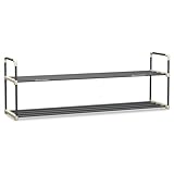 Shoe Rack with 2 Shelves-Two Tiers for 12 Pairs-For Bedroom, Entryway, Hallway, and Closet- Space Saving Storage and Organization by Home-Complete