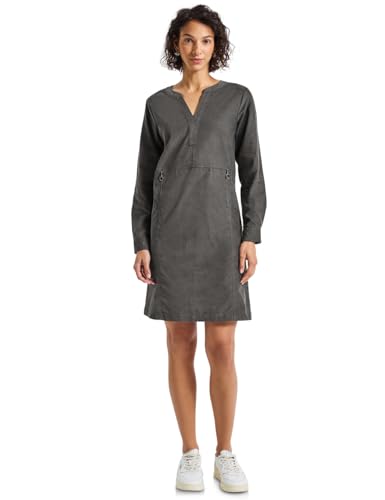 Street One Damen Cordkleid mit Split Neck