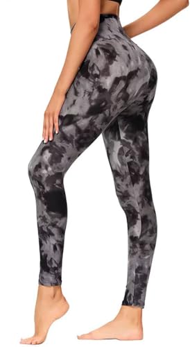 Image of Women's High-Waist Look Printed Leggings - Ultra-Soft Poly Blend, Stretchable Tights with Comfortable Waistband, Yoga & Travel