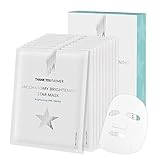 THANKYOU FARMER Saccharomy Brightening Star Mask (10ea) - Phyto Mucin Essence for Glowing, Niacinamide, Fermented Rice, Saccharomyces, Korean Sheet Mask for Dry and Dehydrated Skin, Fragrance-free