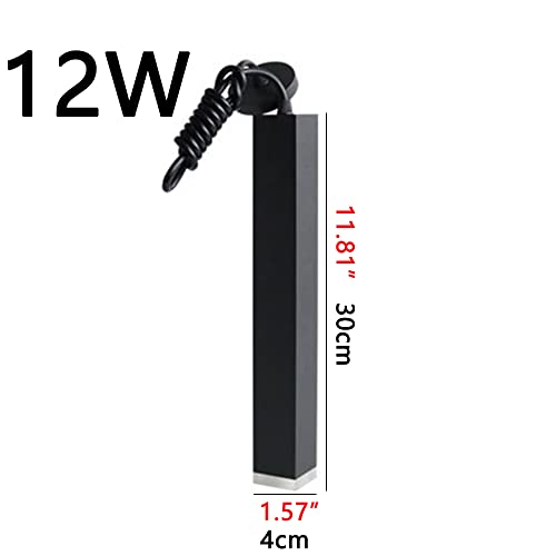 Lámpara colgante de tubo largo cilíndrica de 12W y estilo minimalista de un cabezal 3