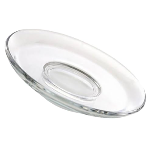 UKCOCO Piattino in Vetro Trasparente Multifunzione Sottobicchiere Antiscivolo per Tazze da tè Dessert e Protezione Tavolo per Casa e Ristoranti Riutilizzabile