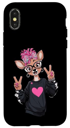 ���̎q���̏��̎q �_�u���s�[�X�T�C�� ���킢�� �|�b�v �O���t�B�b�N �V�ѐS�̂��� �X�}�z�P�[�X iPhone X/XS �p