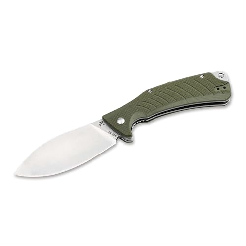 Revo Ness Green - klappbares Outdoormesser mit grünem G10 Griff - sehr scharfes Outdoor-Knife mit 14C28N Klinge - Every Day Carry Messer mit Clip