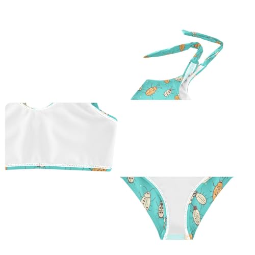 Wusikd Cute Insects Girls Swimsuits Two Piece Lines Swimwear Bikini Set for for Girls Size 3T4