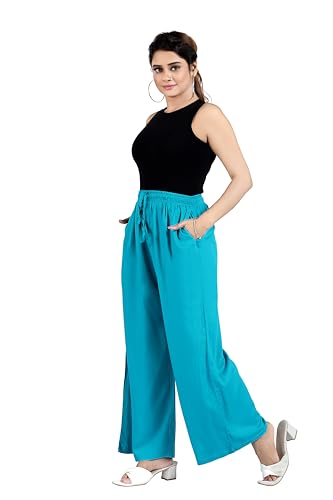 Image of BENKILS Women's Cotton Reyon Regular Fit Palazzo Pants - Available Size - M to 6XL