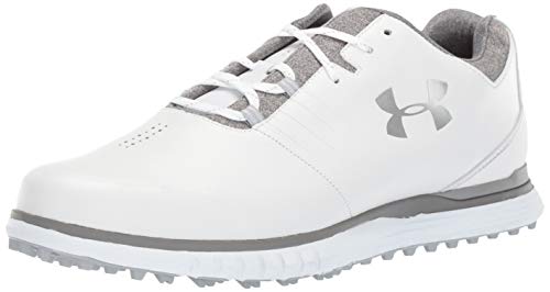 Under Armour Men's Showdown Golf Shoe, White (101)/Metallic Silver, 9.5 M US