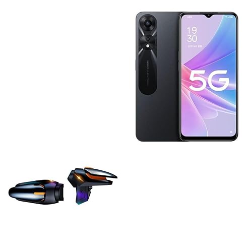 BoxWave Gaming Gear Compatible with Oppo A1 Pro - Touchscreen QuickTrigger Auto, Trigger Buttons Autofire Gaming Mobile FPS - Jet Black