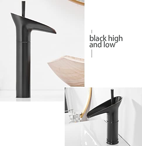 Grifo de cascada de latón antiguo para lavabo de baño retro 6