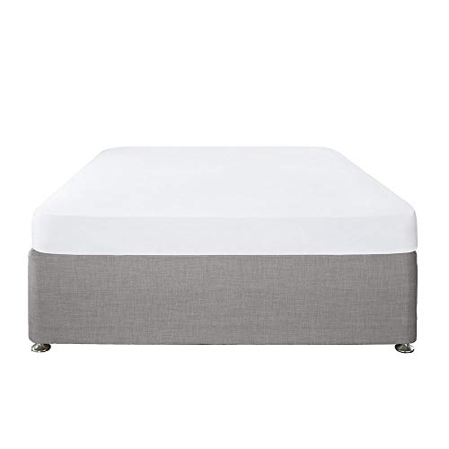 Serene Drap-Housse uni en Polycoton Doux avec Coins élastiques Blanc Lit Double 190 x 140 x 32 cm Épaisseur 32 cm