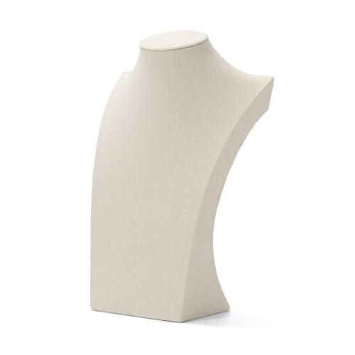 Oirlv Leinen Halskette Display Büste 3D Halskette Veranstalter Schmuck Display Halter (H-30cm)