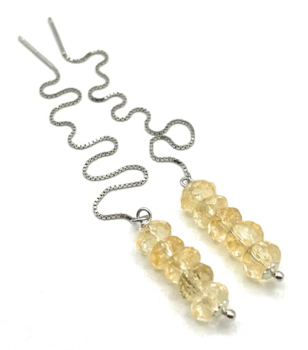 Boucles d'oreilles longues citrine jaune, le cadeau idéal pour femme
