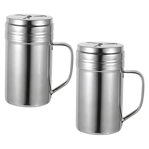 Cabilock 2pcs Stainless Steel Seasoning with Handle Versatile Containers for Kitchen and Outdoor Use for Spices Bbq Camping and Picnics