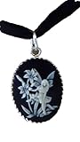  pendentif camée fée et fleurs 5 argent 925