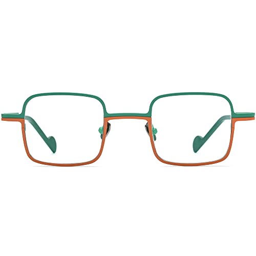 Image of FONEX Colorful Pure Titanium Glasses Frame Men Retro Square Eyeglasses Women Vintage Optical Eyewear F85746
