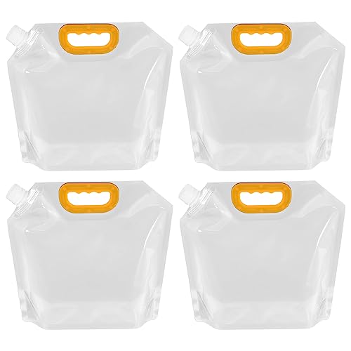 PATIKIL 4 Pack 2.5L/0.66 Gallon Collapsible Water Container Bags, Clear, Plastic, Flexible, Reusable, Transparent