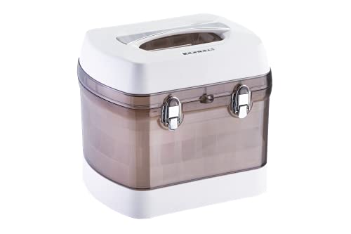 Maleta Manicure organizadora P/ 68 Esmaltes branco + porta acetona