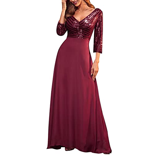 Partykleid Damen Festliche Kleider Für Damen Einfarbig Glitzerkleid...
