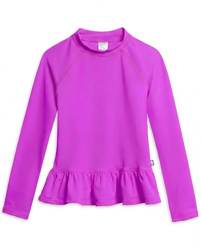Image of City Threads Girls Long Sleeve Rashguard UPF 50+ Made in USA, Girls' Rash Guard Shirts with Sun Protection