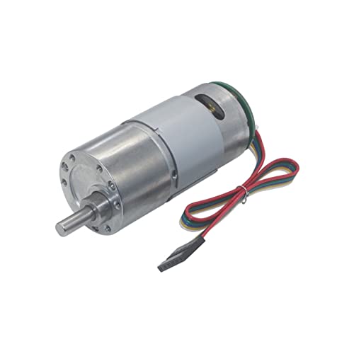 Motor de reducción 24V CC con codificador Holzer y caja de cambios metálica de 46 RPM