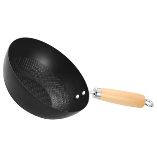 Wok pequeño fondo plano 28cm en acero carbono BESPORTBLE miniatura 1