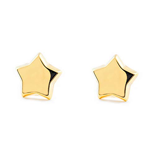 Pendientes Oro Niña Estrella Lisa En Brillo 9kts - Estuche Regalo - Certificado De Garantía - Mondepetit Pendientes Oro Niña Estrella Lisa En Brillo 9kts - Estuche Regalo - Certificado De Garantía - Mondepetit