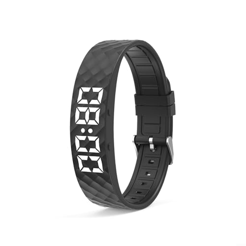 MoSundi Reloj inteligente de actividad con contador de pasos y quema de calorías, pulsera delgada y ligera para correr al gimnasio, largo tiempo de espera, azul (negro)