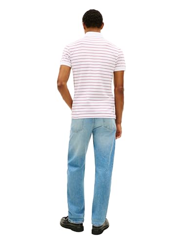 Image of Tommy Hilfiger Men's Short Sleeve Polo Shirts in Slim Fit with Stretch and Organic Pique Cotton