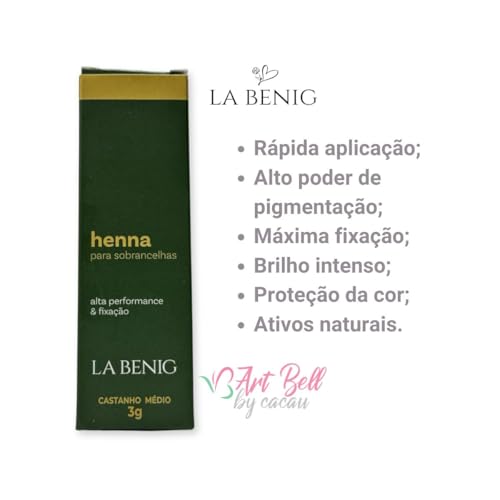 Kit Henna La Benig Castanho Médio 3g