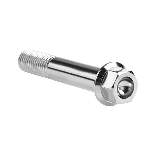 Image of Titanium Bolt M12 30 35 40 45 50 55 60 65 70 75 80 85 90mm Hex Small Flange Head for Motorcycle Car Modification Pack of 4 (M12x65mm Pitch 1.25, Silver)
