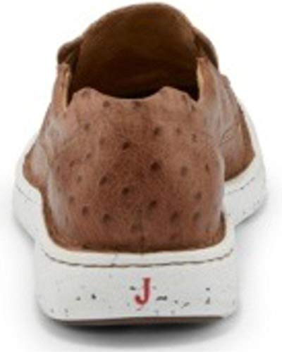 Justin Men's Hazer Full Quill Ostrich Print Shoes Moc Toe Brown 13 D(M) US3