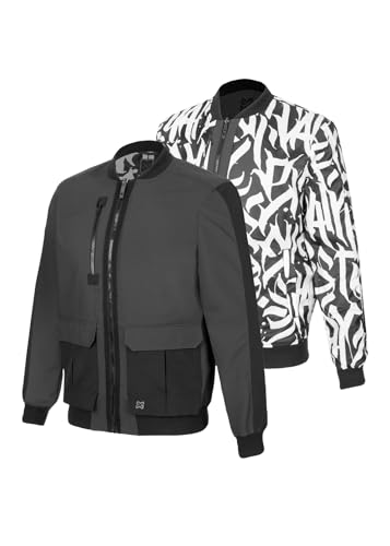 WÜRTH MODYF Pilotenjacke Urban in dunkelgrau für Herren - sportliche Arbeitsjacke mit Wendefunktion für die Arbeit und Freizeit in der Größe XXL