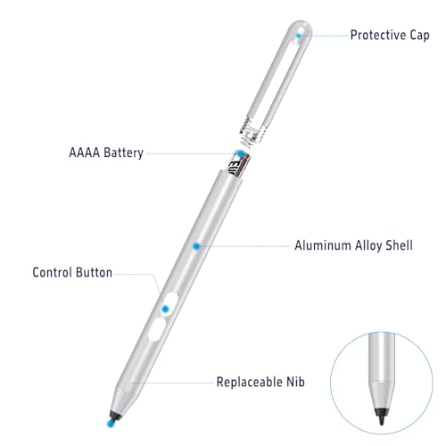Image of Microsoft Surface Pen - Compatible with Pro 11 /9 /8 /X /10 /7+ /7 /6 /5 /4 /3, Go 4 /3 /2 /1, Laptop /Studio /Book 5 /4 /3 /2 /1, Palm Rejection, 1024 Pressure Sensitivity, 100 Days Working