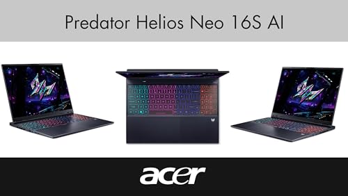 Image of acer Predator Helios Neo 16S AI Gaming Laptop 16.0 inch 240Hz OLED WQXGA (Intel Ultra 9-275HX, GeForce RTX 5060 8GB, 64GB DDR5, 2TB PCIe SSD, Copilot, Thunderbolt 4, Win 11 Home) w /DKZ USB Port Expander