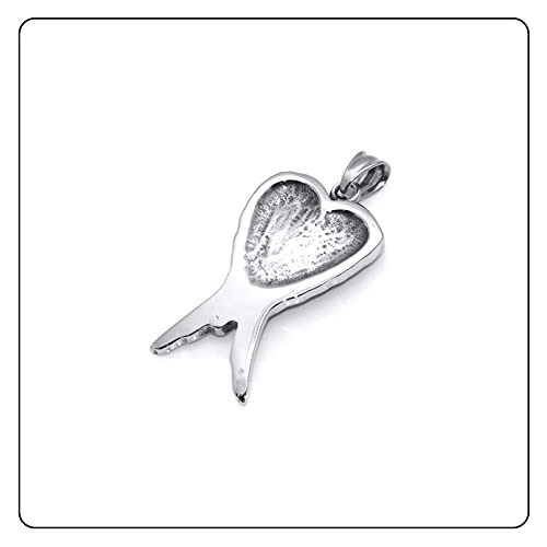 Punk Titanium Steel Angel Wings Pendant Necklace,24" Box Chain4