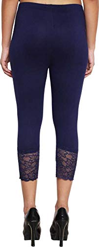 Image of Snowball Lace Capri Leggings for Women | PlusSize Stylish Net Capri for Girls
