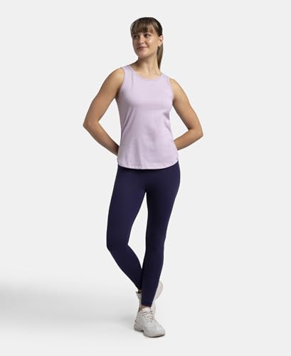 Image of Jockey AW77 Women Super Combed Cotton Rich Solid Curved Hem Styled Tank Top