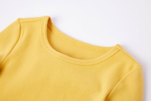 Image of Niyage Toddler Soft Thick Crewneck Tee Tops Girls Comfort Basic Long Sleeve T-Shirt