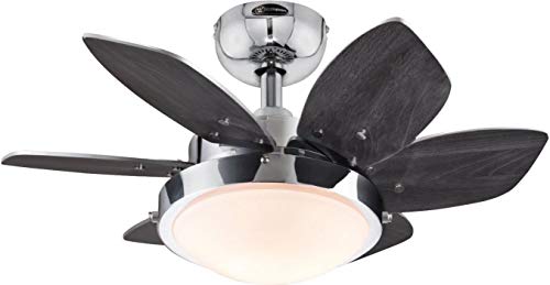 Westinghouse 7236600 Quince Indoor Ceiling Fan with Light, 24 Inch, Chrome