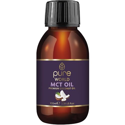 Pure World Natural MCT Oil 100ML 100% Pure and Undiluted. Premium Quality MCT Oil. Natural C8 & C10 Vegan