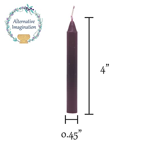 Alternative Imagination Black Chime Candles - 20 Pack of Unscented 4 Inch Mini Taper Candles - Dripless Long Burning Ritual Candles for Meditation, Protection, Banishing Negativity, & Home Decor