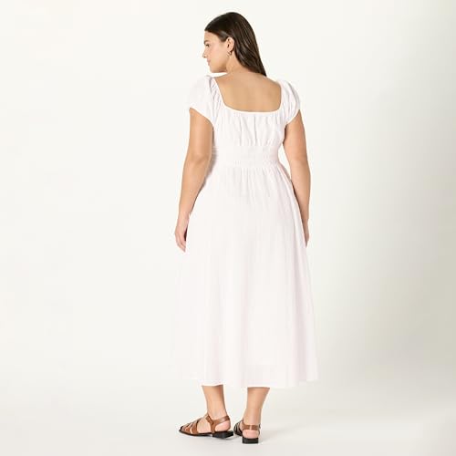 Image of The Drop Womens Melody Cap Sleeve Tie Front Cotton Dress