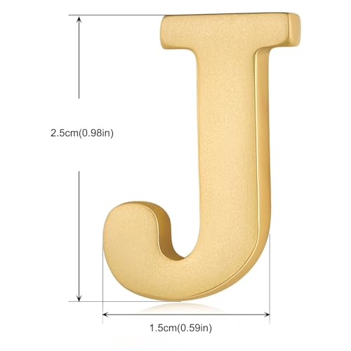 Image of HONEY BEAR Mens Womens Initial Alphabet Letter Lapel Pins Collar Badge Brooches for Business Wedding Graduation Gift Matte Gold 0.59 inches