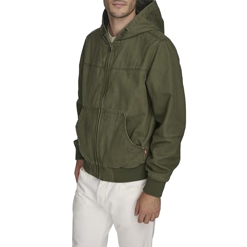 Image of Levi's Men's Workwear Cotton Canvas Hooded Bomber Jacket