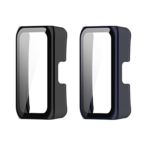 LICHIFIT Huawei Band7/Huawei Band6/Huawei WATCH FIT Mini�p�ی�P�[�X �J�o�[ PC�t���[�� �����K���X�t�B���� ��̉� �X�}�[�g�E�H�b�`�J�o�[ �E���ȒP �ϏՌ� ���h�~ �y�� �[�d�Ή� ������� (�u