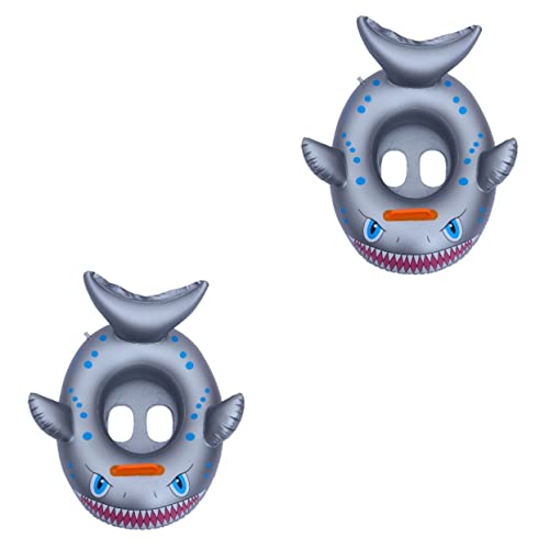 Toddmomy 2 Pçs Jogo Inflável Para Flutuar Acessórios Em Forma De Cinza Tubarão Presentes De Natação