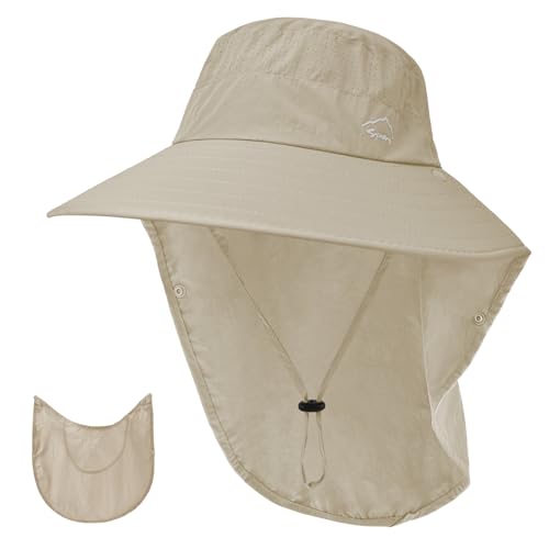 Image of Sun Hat for Men Women with Neck Flap,UPF 50+ UV Protection Fishing Hat