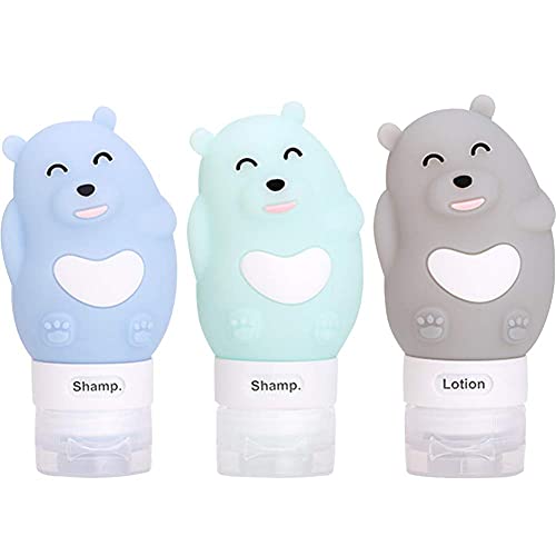 BESTZY Flacon Vide Voyage 3pcs pour Cosmetique Lotion Shampoing Gel Douche Crème 80ML Kit Voyage Bouteille Cover